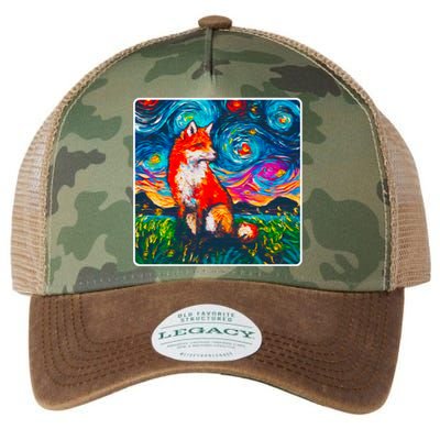 Lupine Night Fox Starry Night Art Painting Legacy Tie Dye Trucker Hat