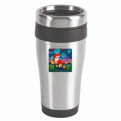 Lupine Night Fox Starry Night Art Painting 16oz Travel Tumbler