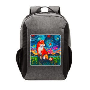 Lupine Night Fox Starry Night Art Painting Vector Backpack