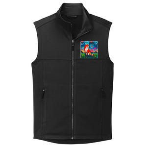 Lupine Night Fox Starry Night Art Painting Collective Smooth Fleece Vest