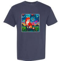 Lupine Night Fox Starry Night Art Painting Garment-Dyed Heavyweight T-Shirt