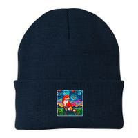 Lupine Night Fox Starry Night Art Painting Beanie