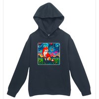 Lupine Night Fox Starry Night Art Painting Urban Pullover Hoodie