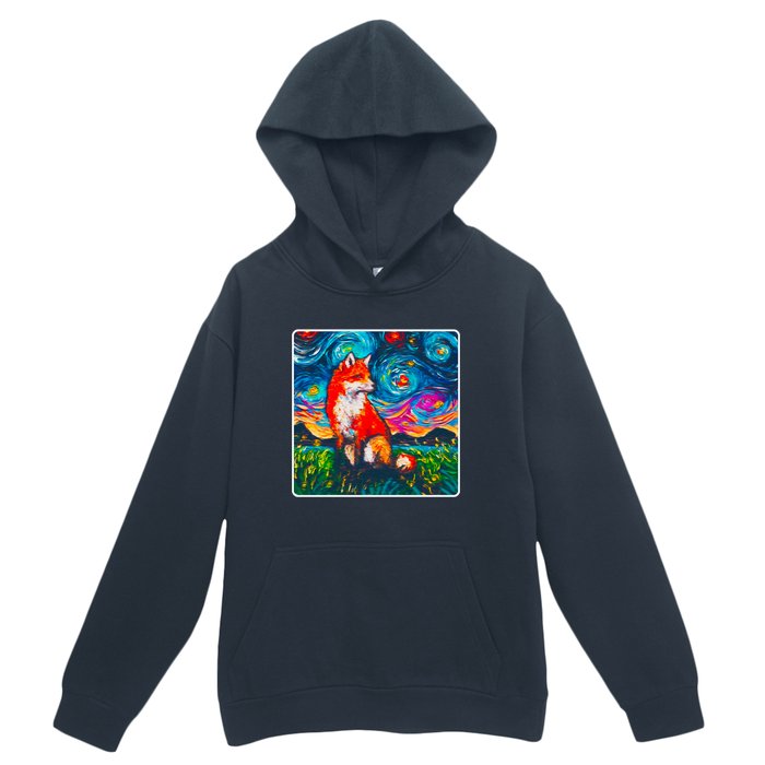 Lupine Night Fox Starry Night Art Painting Urban Pullover Hoodie