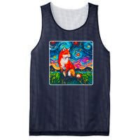 Lupine Night Fox Starry Night Art Painting Mesh Reversible Basketball Jersey Tank