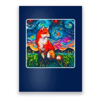 Lupine Night Fox Starry Night Art Painting Poster