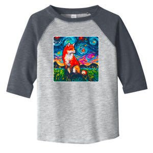 Lupine Night Fox Starry Night Art Painting Toddler Fine Jersey T-Shirt