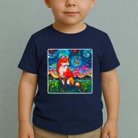 Lupine Night Fox Starry Night Art Painting Toddler T-Shirt
