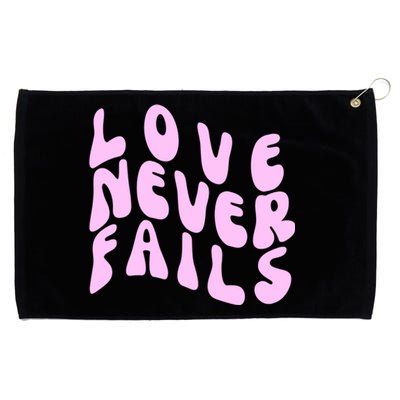 Love Never Fails Cute Gift Casual Back Letter Valentines Day Faith Gift Grommeted Golf Towel