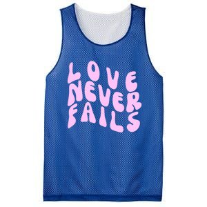 Love Never Fails Cute Gift Casual Back Letter Valentines Day Faith Gift Mesh Reversible Basketball Jersey Tank