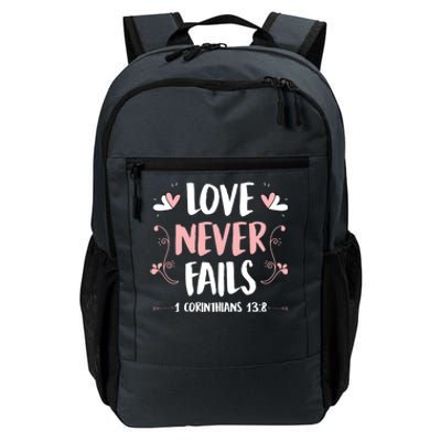 Love Never Fails 1 Corinthians 13 8 Bible Verse Christian Cool Gift Daily Commute Backpack