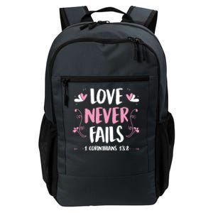 Love Never Fails 1 Corinthians 13 8 Bible Verse Christian Gift Daily Commute Backpack