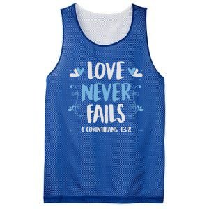 Love Never Fails 1 Corinthians 13 8 Bible Verse Christian Gift Mesh Reversible Basketball Jersey Tank