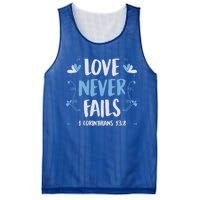 Love Never Fails 1 Corinthians 13 8 Bible Verse Christian Gift Mesh Reversible Basketball Jersey Tank