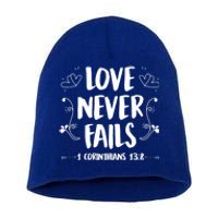 Love Never Fails 1 Corinthians 13 8 Bible Verse Christian Cute Gift Short Acrylic Beanie