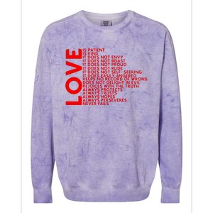 Love Never Fails Colorblast Crewneck Sweatshirt