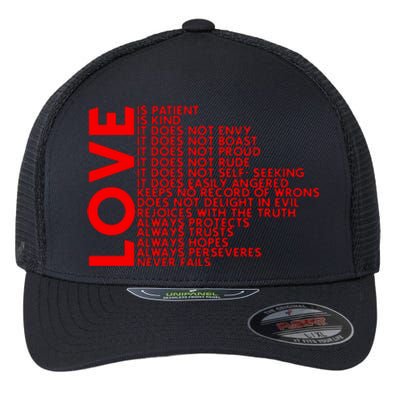 Love Never Fails Flexfit Unipanel Trucker Cap