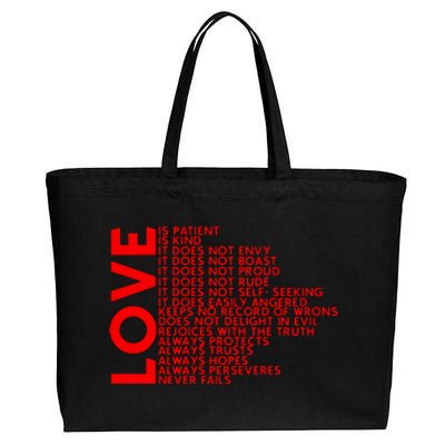 Love Never Fails Cotton Canvas Jumbo Tote