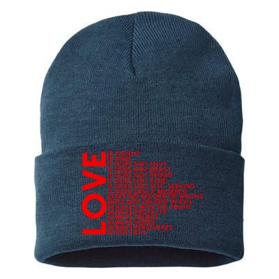 Love Never Fails Sustainable Knit Beanie