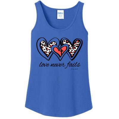 Love Never Fails Bible Verse God Loves You Sayings Quotes Gift Ladies Essential Tank