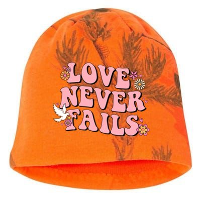 Love Never Fails Groovy Valentines Day Christian Religious Cool Gift Kati - Camo Knit Beanie