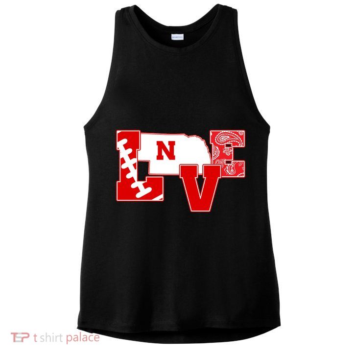 Love Nebraska Football Ladies PosiCharge Tri-Blend Wicking Tank