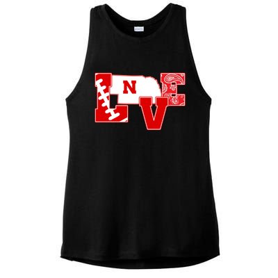 Love Nebraska Football Ladies PosiCharge Tri-Blend Wicking Tank