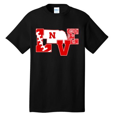 Love Nebraska Football Tall T-Shirt