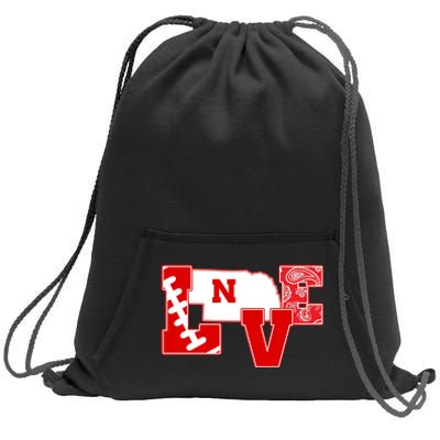 Love Nebraska Football Sweatshirt Cinch Pack Bag