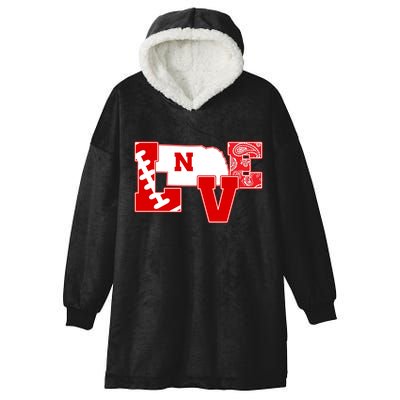 Love Nebraska Football Hooded Wearable Blanket