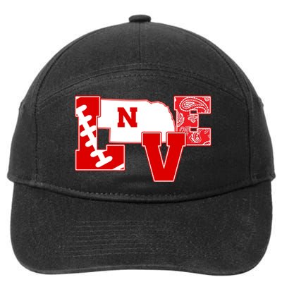 Love Nebraska Football 7-Panel Snapback Hat