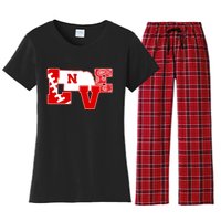 Love Nebraska Football Women's Flannel Pajama Set