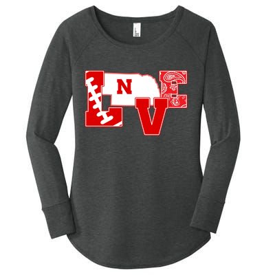 Love Nebraska Football Women's Perfect Tri Tunic Long Sleeve Shirt