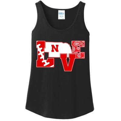 Love Nebraska Football Ladies Essential Tank