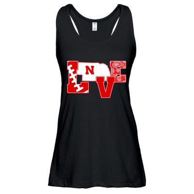 Love Nebraska Football Ladies Essential Flowy Tank