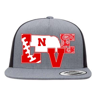 Love Nebraska Football Flat Bill Trucker Hat