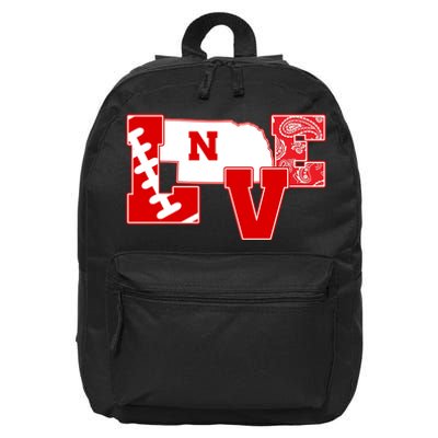 Love Nebraska Football 16 in Basic Backpack