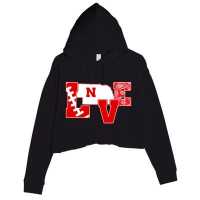 Love Nebraska Football Crop Fleece Hoodie