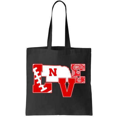 Love Nebraska Football Tote Bag