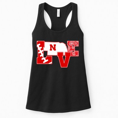 Love Nebraska Football Womens Tank Top