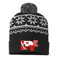 Love Nebraska Football USA-Made Snowflake Beanie