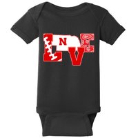 Love Nebraska Football Baby Bodysuit