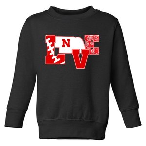 Love Nebraska Football Toddler Sweatshirt