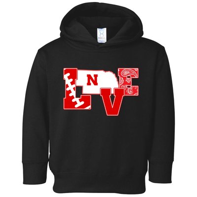 Love Nebraska Football Toddler Hoodie