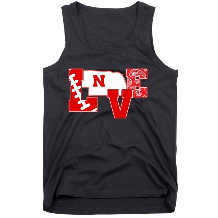 Love Nebraska Football Tank Top