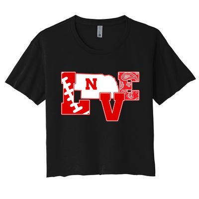 Love Nebraska Football Women's Crop Top Tee