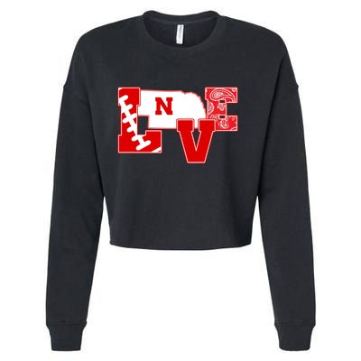 Love Nebraska Football Cropped Pullover Crew