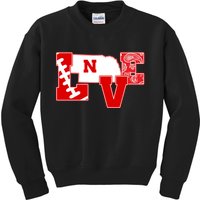 Love Nebraska Football Kids Sweatshirt