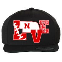 Love Nebraska Football Wool Snapback Cap