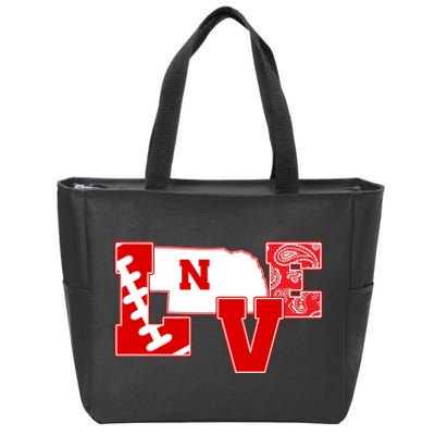 Love Nebraska Football Zip Tote Bag